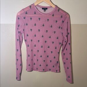 AFRM Pink Fitted Long Sleeve T-Shirt